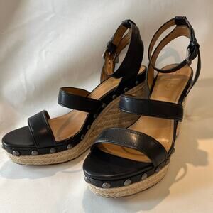 Coach Darcy Semi-Matte Calf Espadrille Wedge Sandal Women's size 9.5